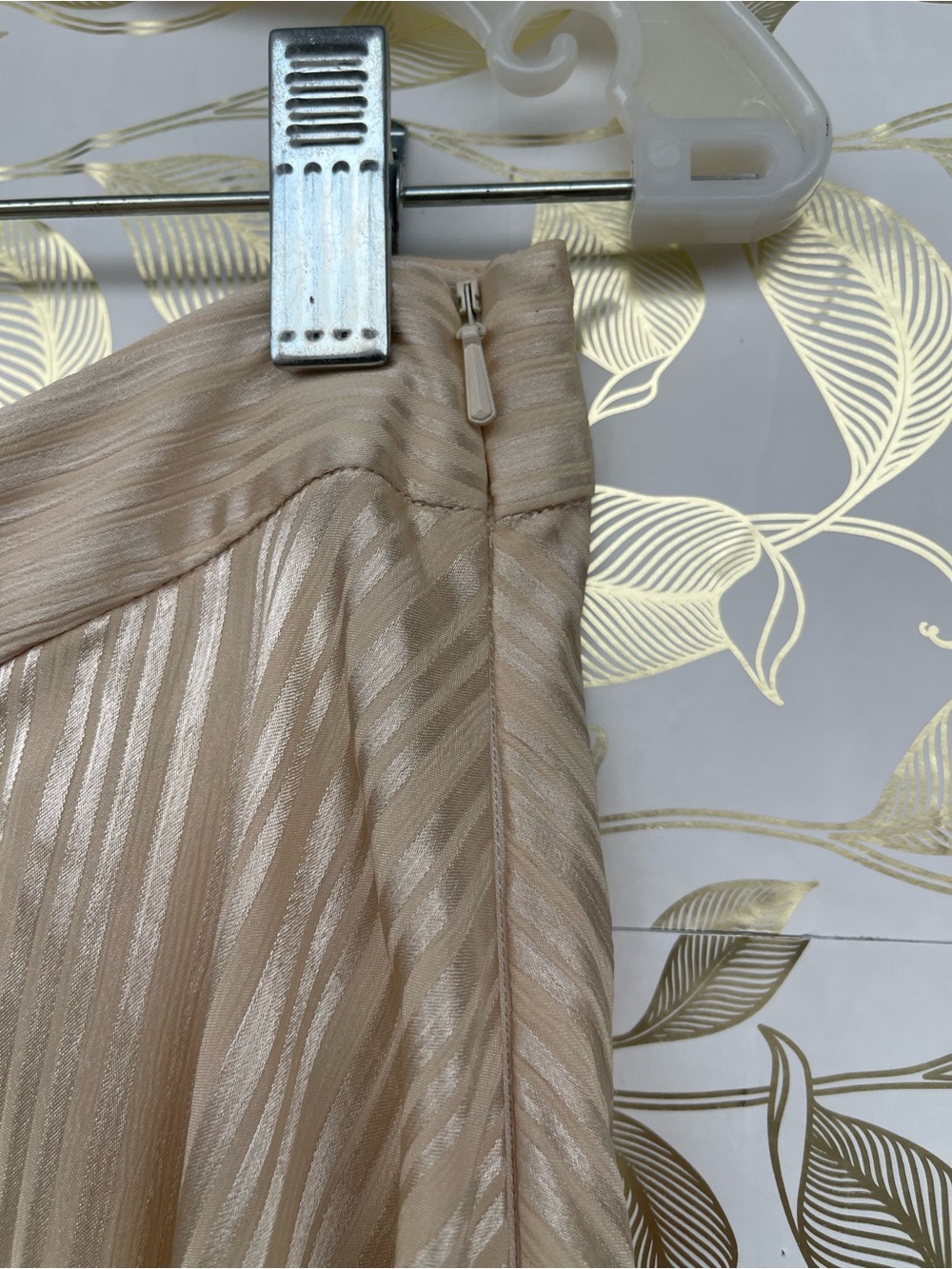 NWT Vita Grace Satin Peplum Top & Asymmetric Skirt Set S/M Champagne Luxury - Picture 4 of 13